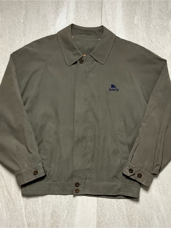Burberry Other - VINTAGE BURBERRY OLIVE GREEN HARRINGTON JACKET EMBROIDERED LOGO NOVA CHECK RARE